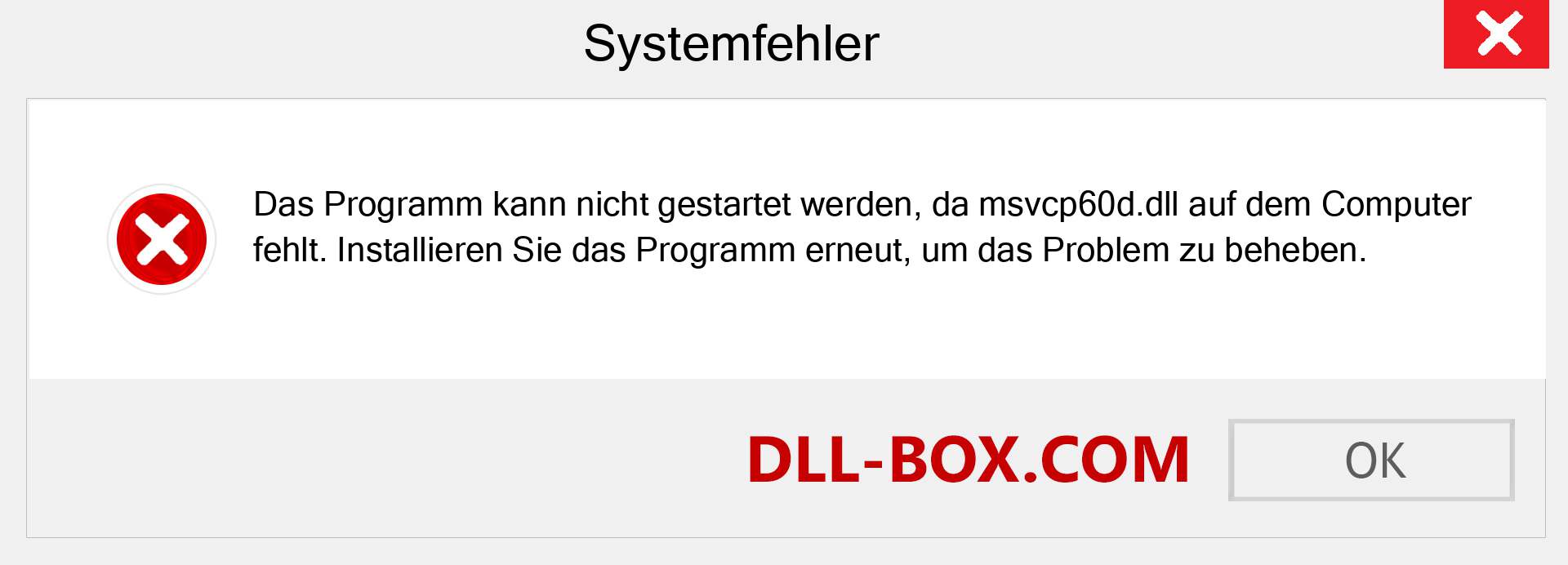 msvcp60d.dll-Datei fehlt?. Download für Windows 7, 8, 10 - Fix msvcp60d dll Missing Error unter Windows, Fotos, Bildern