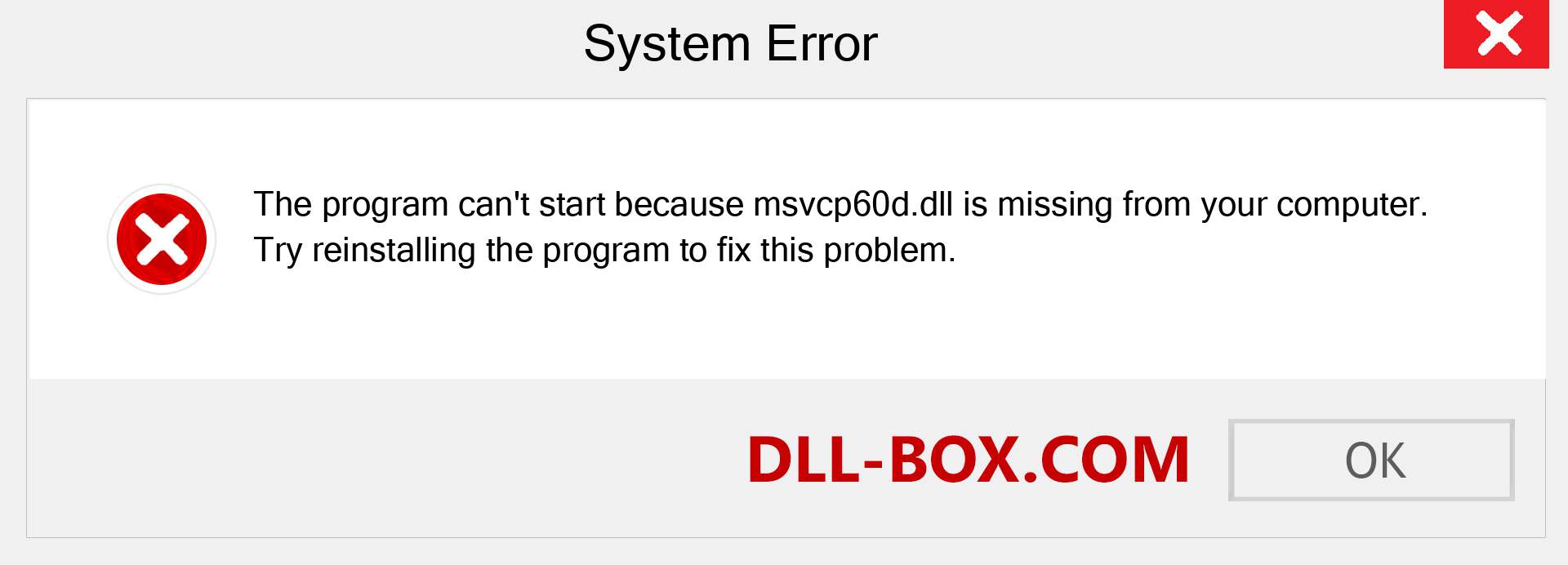  msvcp60d.dll file is missing?. Download for Windows 7, 8, 10 - Fix  msvcp60d dll Missing Error on Windows, photos, images